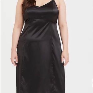 NWT torrid size 1 black satin slip dress